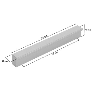Uchwyt Meblowy L Długość 126mm Rozstaw 96mm Srebrny