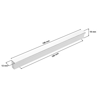 Uchwyt Meblowy L Długość 190mm Rozstaw 160mm Chrom Połysk