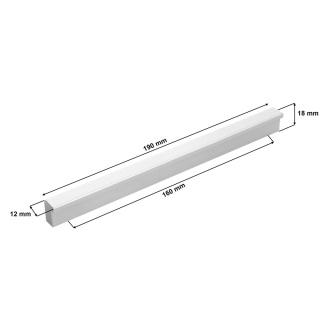 Uchwyt Meblowy L Długość 190mm Rozstaw 160mm Srebrny