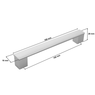 Uchwyt Meblowy UC Długość 180mm Rozstaw 160mm Srebrny