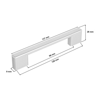 Uchwyt Meblowy UL Długość 137mm Rozstaw 96mm i 128mm Srebrny
