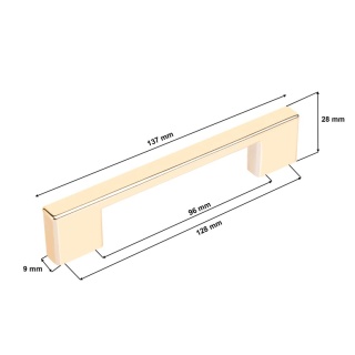 Uchwyt Meblowy UL Długość 137mm Rozstaw 96mm i 128mm Złoty Połysk