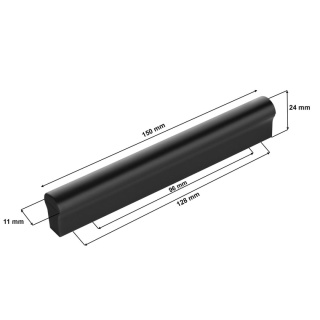 Uchwyt meblowy KL Długość 150mm Rozstaw 96mm i 128mm Czerń Mat
