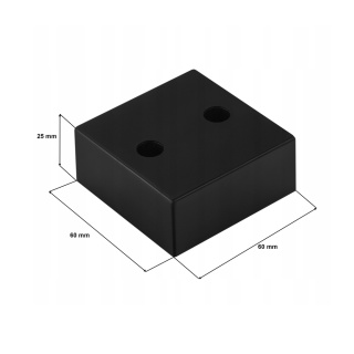Stopka Meblowa Kwadratowa 25x60x60mm Czerń Mat