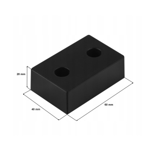 Stopka Meblowa Prostokątna 20x40x60mm Czerń Mat