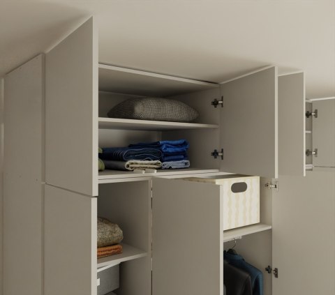 Wysoka szafka do przedpokoju z nadstawką SZAF-1020-NADST-KASZ-CU-200CM