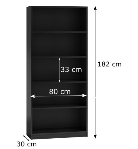 Czarny regal z polkami 80cm RE-1404-CZERN Czarny regal z polkami 80cm RE-1404-CZERN