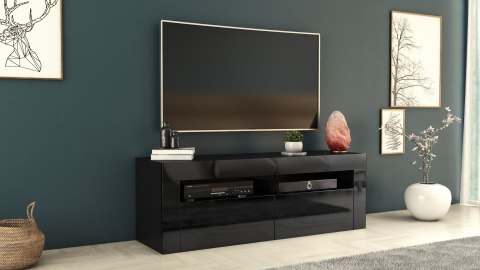 STOLIK SZAFKA RTV DEKO 2D 140CM CZERŃ POŁYSK STOLIK SZAFKA RTV DEKO 2D 140CM CZERŃ POŁYSK