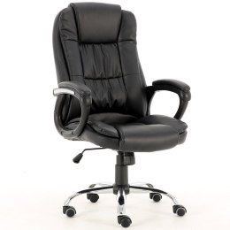 Fotel biurowy skórzany FOT-404-CZERN