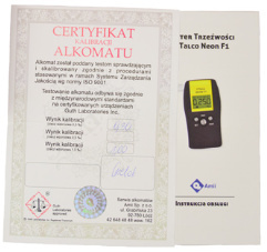 Profesjonalny Alkomat FitAlco Neon F1 + Kalibracje