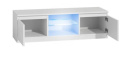 Szafka pod telewizor podświetlana biały połysk 120cm RTV-501-BIEL-POL+L