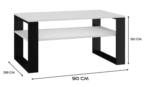 Stolik z półką STOL-803-BIEL-CZERN Stolik z półką STOL-803-BIEL-CZERN