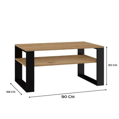 Stolik kawowy wysokość 50 cm STOL-803-ART-CZERN Stolik kawowy wysokość 50 cm STOL-803-ART-CZERN