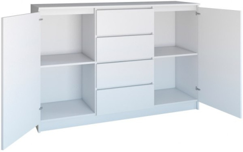 KOMODA 2D4S 140CM 4 SZUFLADY 2 DRZWI BIEL MAT KOMODA 2D4S 140CM 4 SZUFLADY 2 DRZWI BIEL MAT