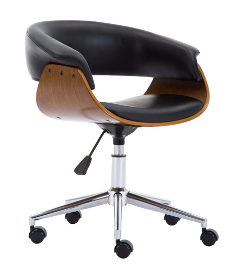 Fotel biurowy bez oparcia orzech - czerń FOT-413-ORZ-CZ