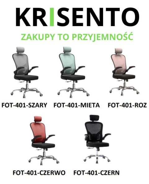 Fotel ergonomiczny biurowy miętowy FOT-401-MIETA