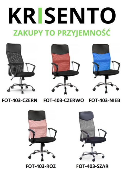 Fotel biurowy z mikrosiatki FOT-403-SZAR