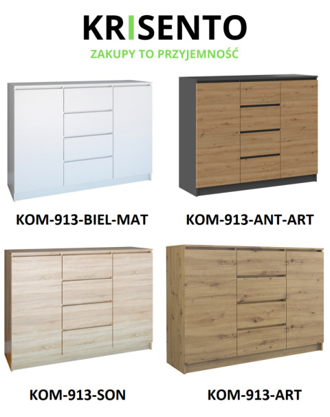 Komoda z szufladami i drzwiczkami KOM-913-ANT-ART