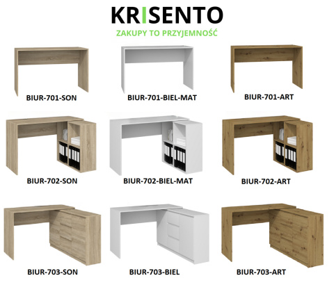 Proste biurko dąb sonoma BIUR-701-SON