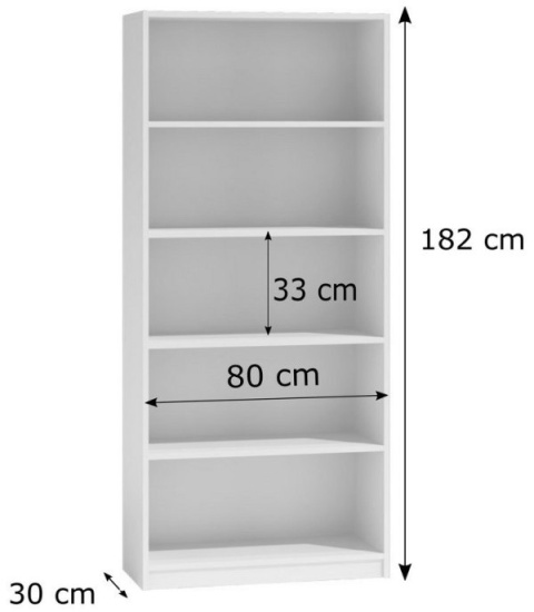 Regał do biura 80cm RE-1404-BIEL-MAT Regał do biura 80cm RE-1404-BIEL-MAT