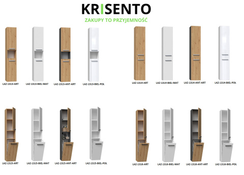 Wąska szafka łazienkowa LAZ-1313-ANT-ART