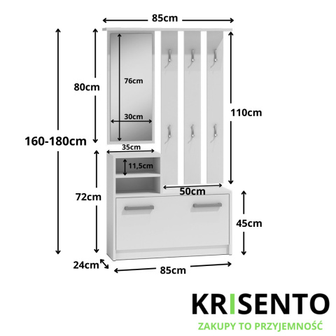 Biała garderoba GAR-101-BIEL-MAT