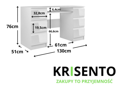 Biurko białe połysk BIUR-705-BIEL-POŁ