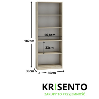 Regał do pokoju 60cm dąb sonoma RE-1403-SON