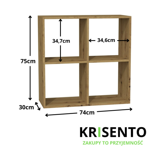 Regał kwadraty dąb artisan RE-1407-ART