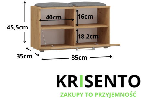 Szafka do ganku na obuwie z siedziskiem BUT-202-ART