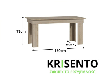 Duży stół do jadalni dąb sonoma STOL-814-SON