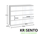 Komoda biała połysk 120 cm KOM-907-BIEL-POŁ
