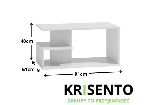 Stolik kawowy biały STOL-808-BIEL-MAT