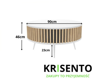 Stolik kawowy okrągły lamele STOL-811-ART-BIEL