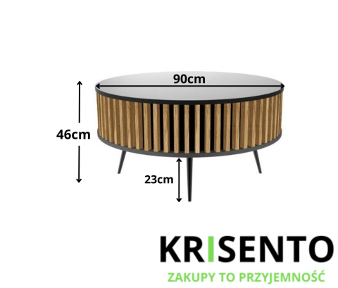 Stolik kawowy okrągły nowoczesny STOL-811-ART-CZERN