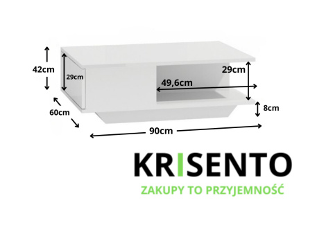 Stolik kawowy ze schowkiem STOL-807-BIEL