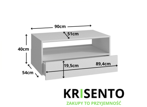 Stolik z szufladami STOL-813-BIEL-MAT