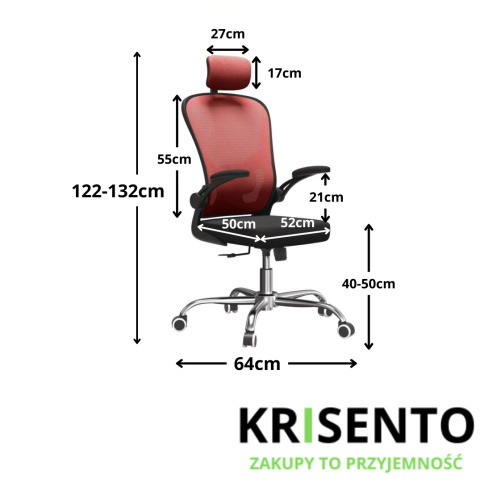 Fotel obrotowy do biurka FOT-401-CZERWO