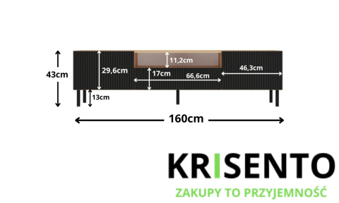 Szafka pod telewizor 160 cm RTV-507-ART-CZERN