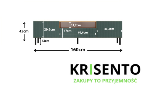 Szafka rtv zielona - artisan 160cm RTV-507-ART-ZIEL
